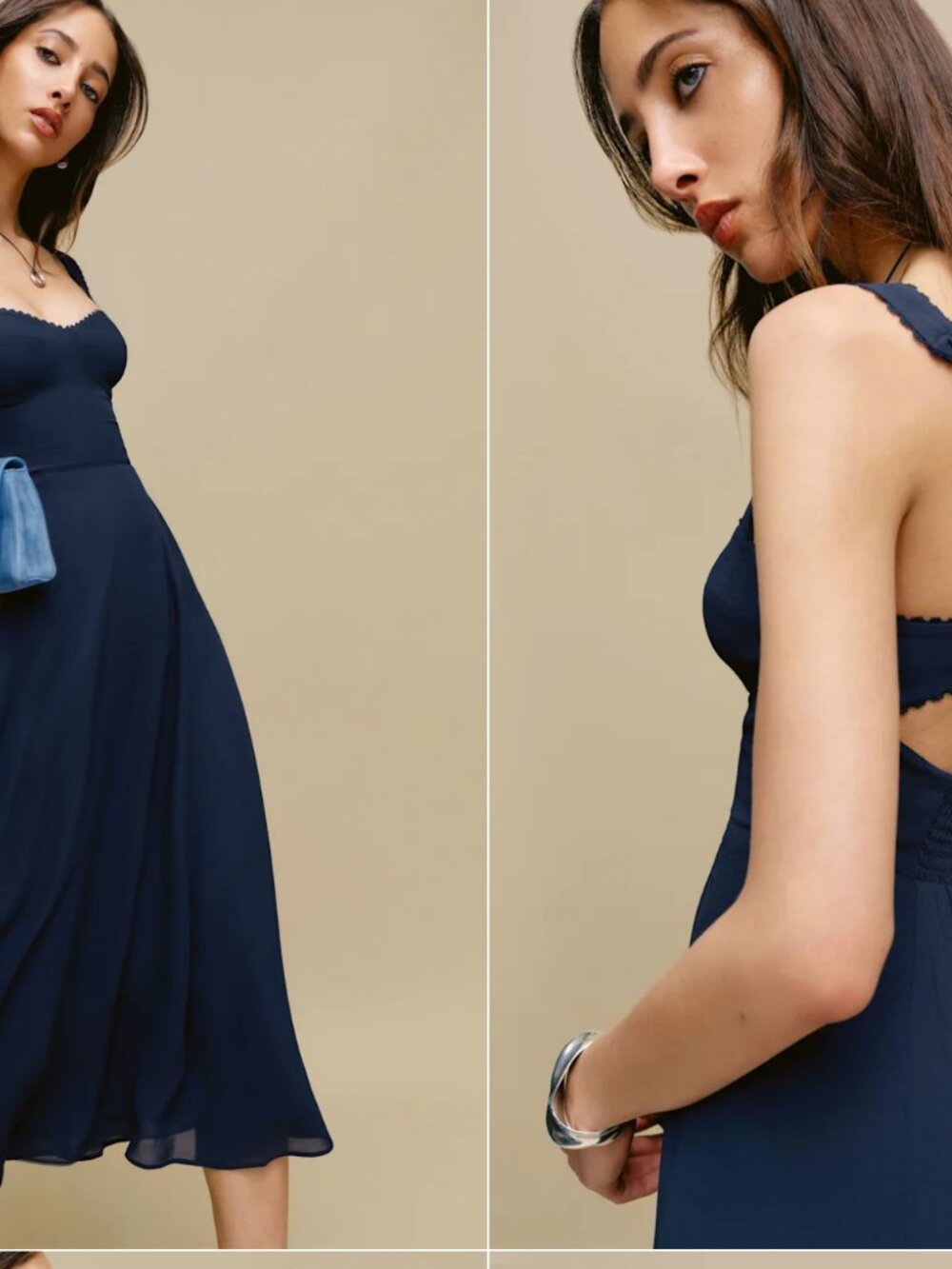 Reformation Lela Dress Blue - Size 0 - Picture 1 of 2